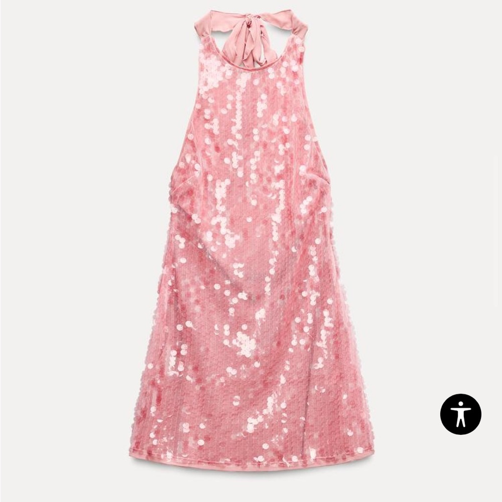 ZARA SEQUIN HALTER DRESS